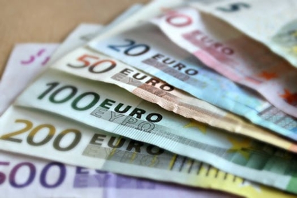 Stack of Euro bills