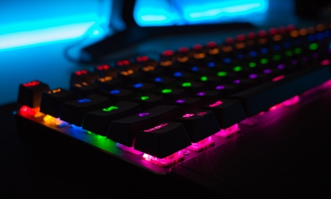 A RGB color lit keyboard